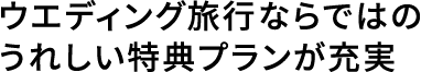 ウエディング旅行ならではのうれしい特典プランが充実